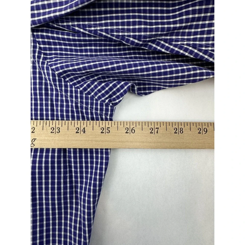 VINTAGE Ralph Lauren Button Up Shirt 16.5 34/35 Yarmouth‎ Purple Check